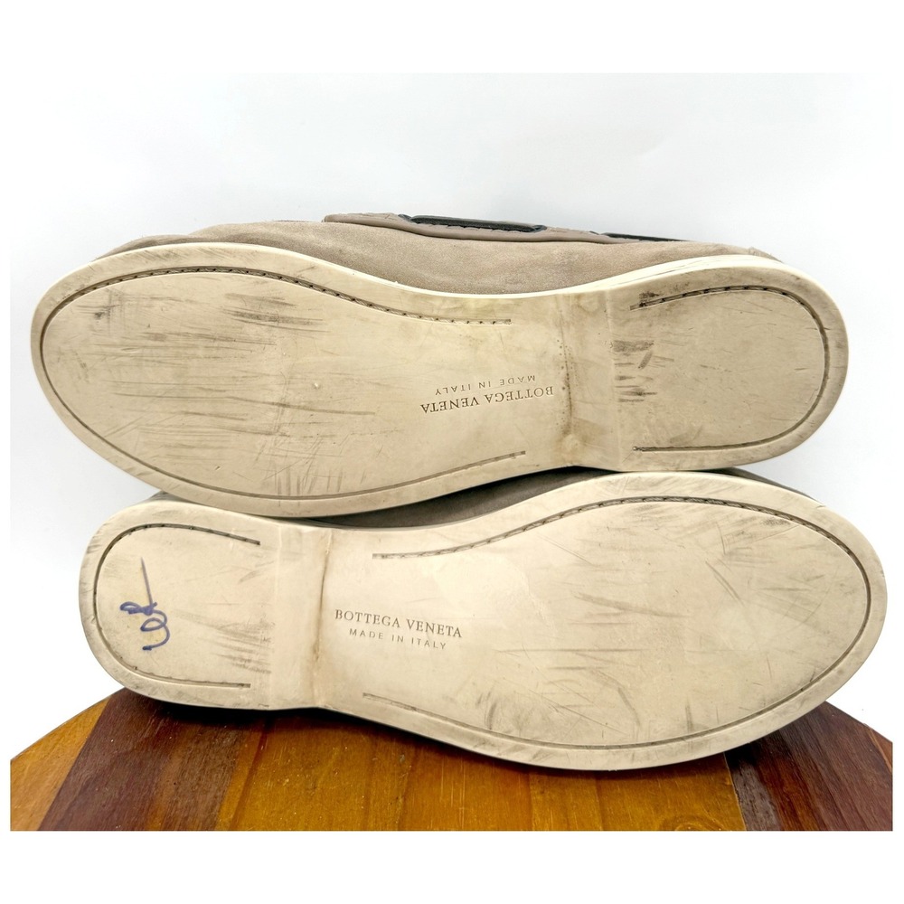 Bottega Veneta Intrecciato Weave Boat Shoes Loafers Men 8 US 41 EU Taupe Italy - Picture 8 of 8